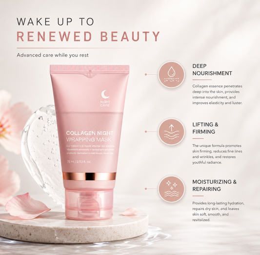 1pc Collagen Overnight Sleeping Mask, Deep Moisturizing Gel Face Mask, Hydrating Face Mask